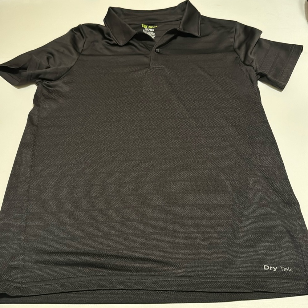Boys Black Tek Gear Performance Polo Shirt